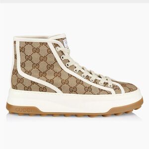 Gucci tennis treck monogram canvas bootie sneakers size 39